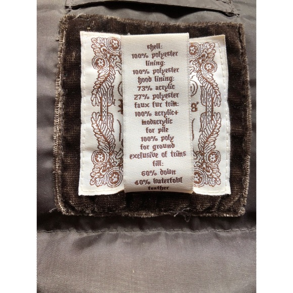 Ralph Lauren Polo Jeans Brown Puffer Coat, Size Small - Picture 8 of 10